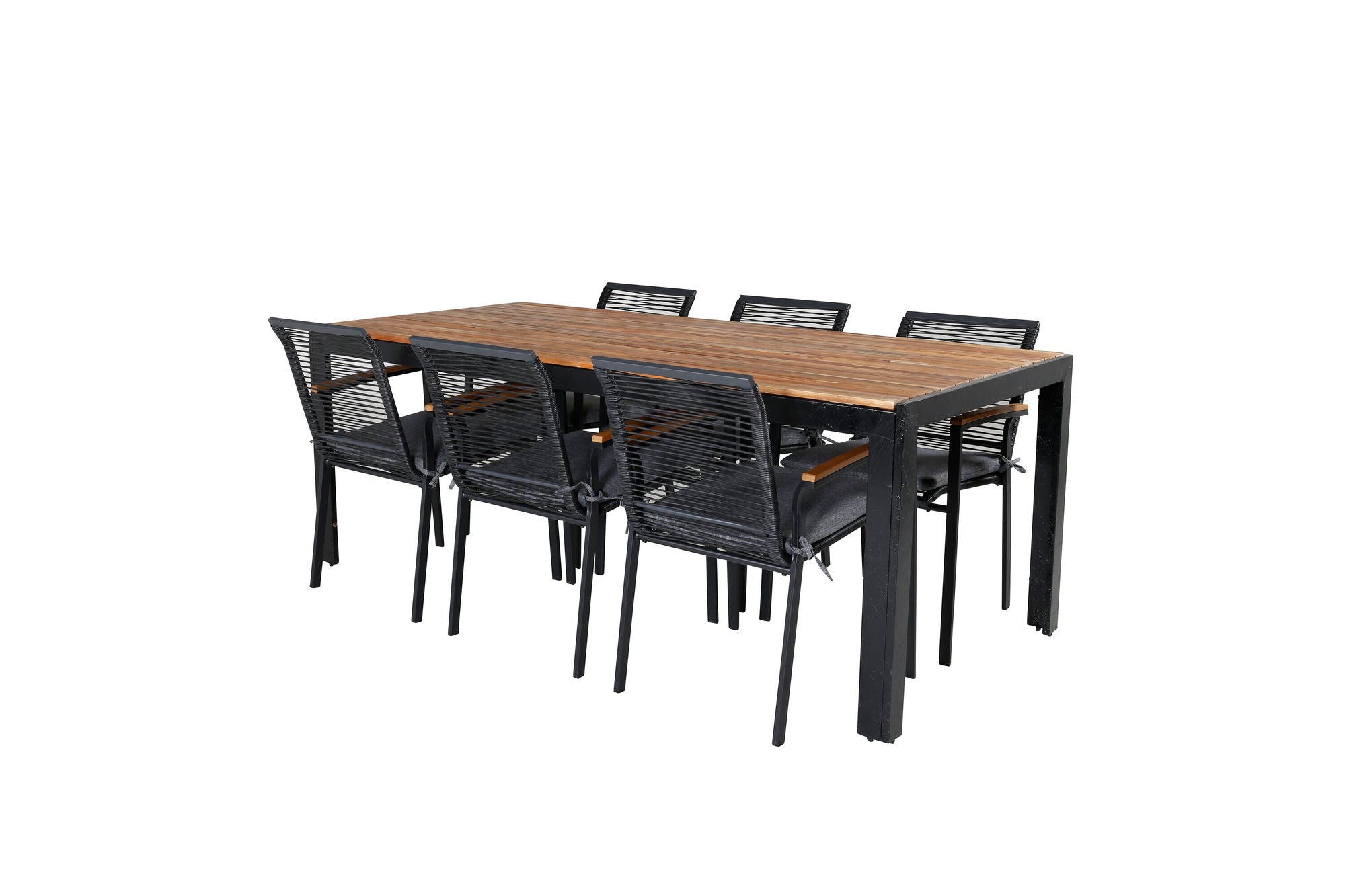 Venture Home Bois spisebord 205*90cm - Black Legs / Acacia +Dallas Spisebordsstol_6