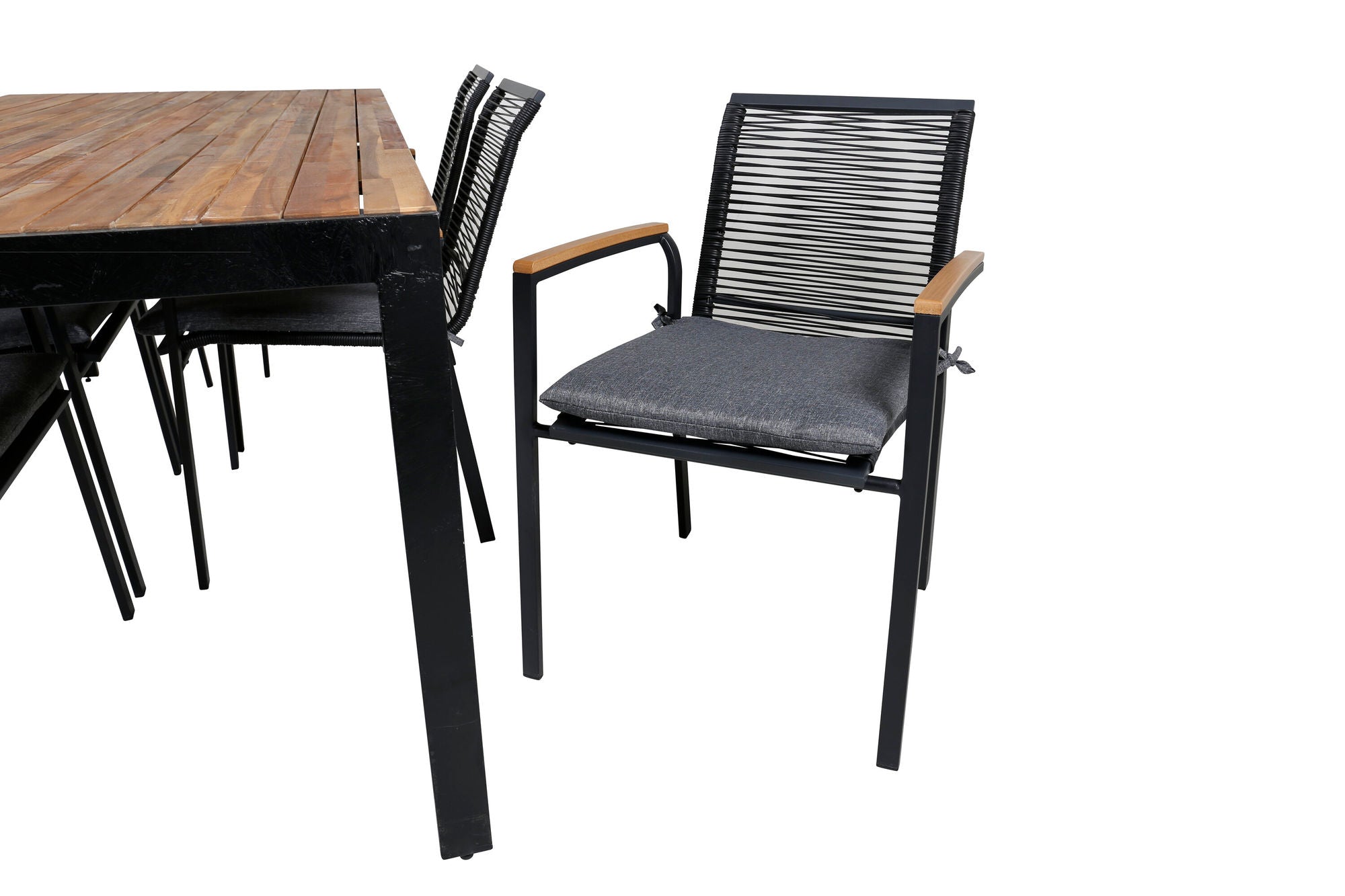 Venture Home Bois spisebord 205*90cm - Black Legs / Acacia +Dallas Spisebordsstol_6