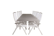 Venture Home Levels spisebord 224/324*100 - White Alu / Grey Aintwood +Albany stol 5:pos - White Alu / White Textilene / Aintwood_10