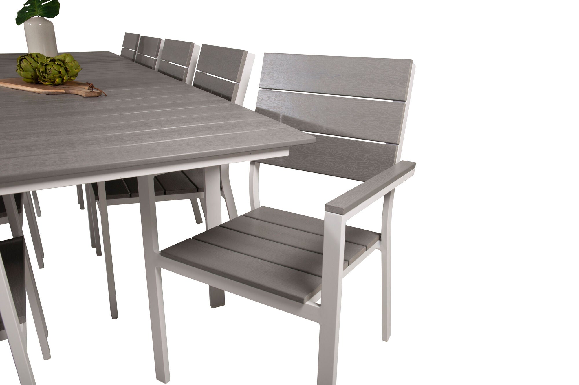 Venture Home Levels bord 229/310 - White/Grey - Levels stol (stackable) - White Alu / Grey Aintwood 10