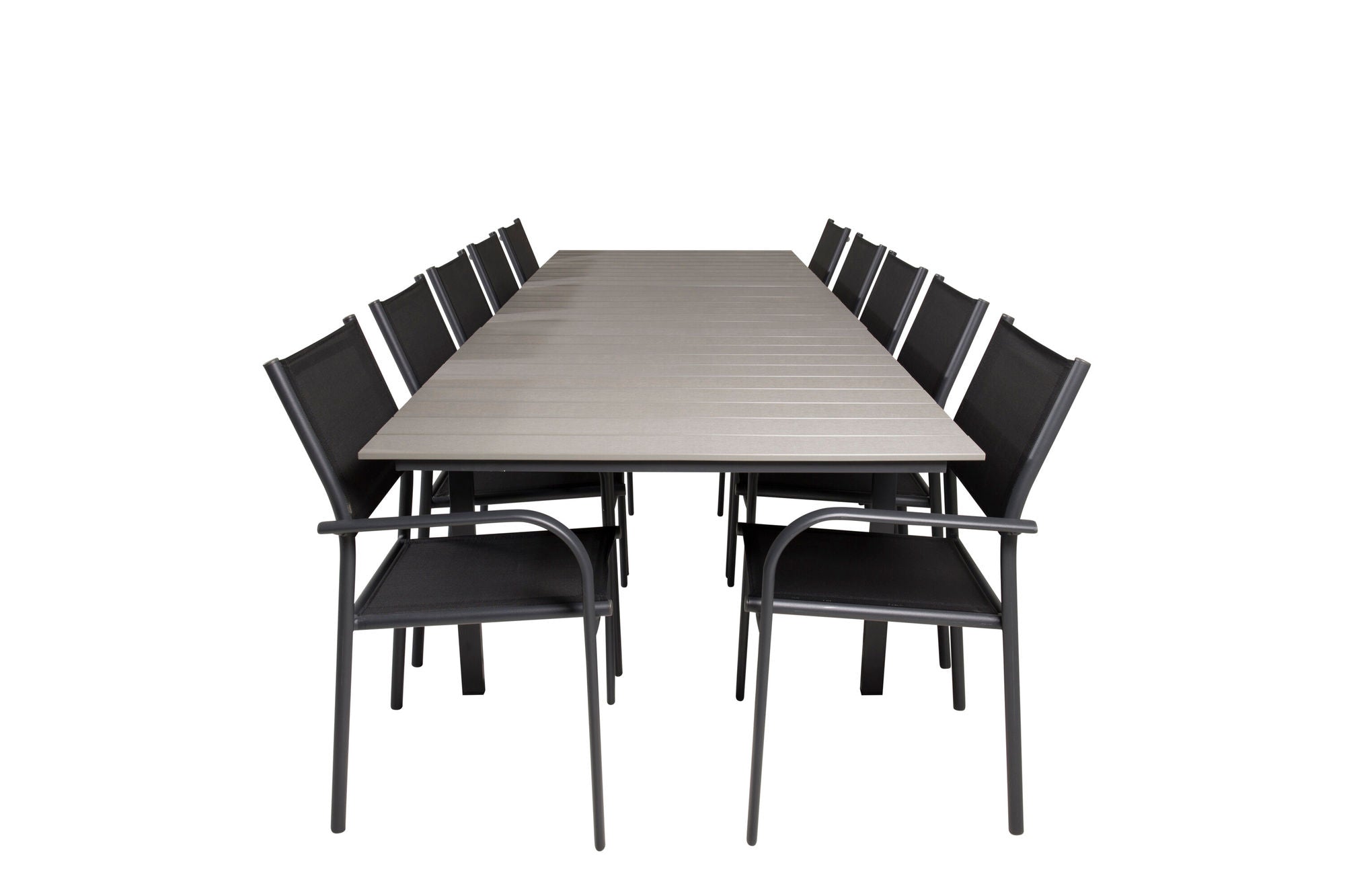 Venture Home Levels spisebord 224/324*100 - Black Aintwood +Santorini Arm stol (Stackable) - Black alu / Black Textilene_10