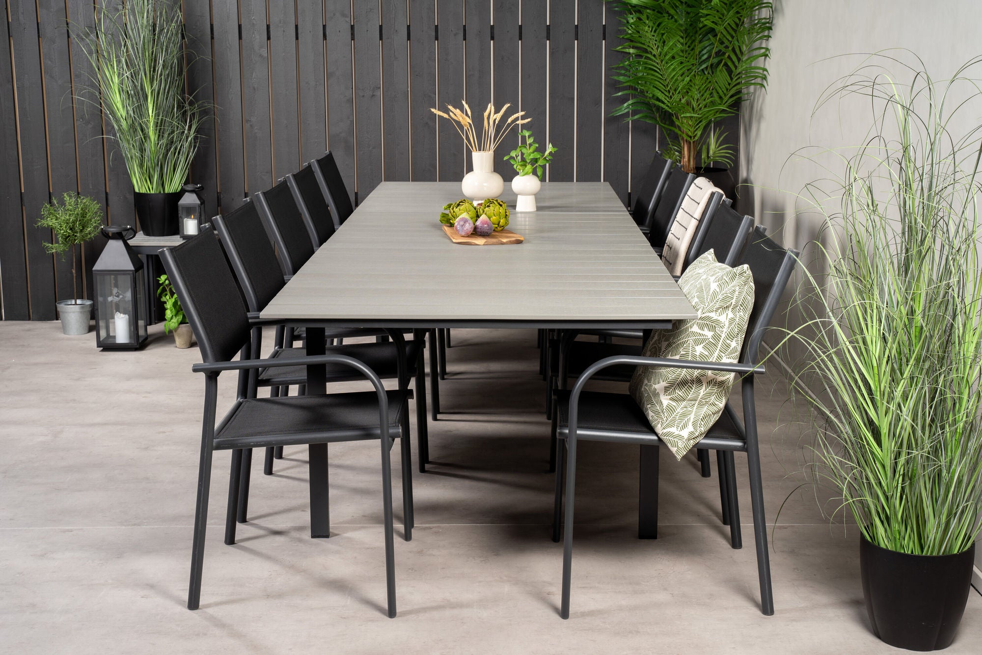 Venture Home Levels spisebord 224/324*100 - Black Aintwood +Santorini Arm stol (Stackable) - Black alu / Black Textilene_10