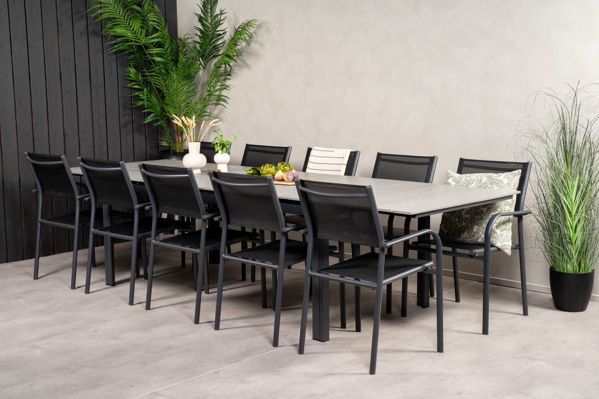 Venture Home Levels spisebord 224/324*100 - Black Aintwood +Santorini Arm stol (Stackable) - Black alu / Black Textilene_10