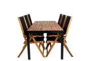 Venture Home Bois spisebord 205*90cm - Black Legs / Acacia +Little John foldable stol - Rope / Acacia_6
