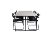 Venture Home Texas spisebord 200*100 - Black Alu / Teak / Grey Spray stone+Lina Spisebordsstol - Black_6