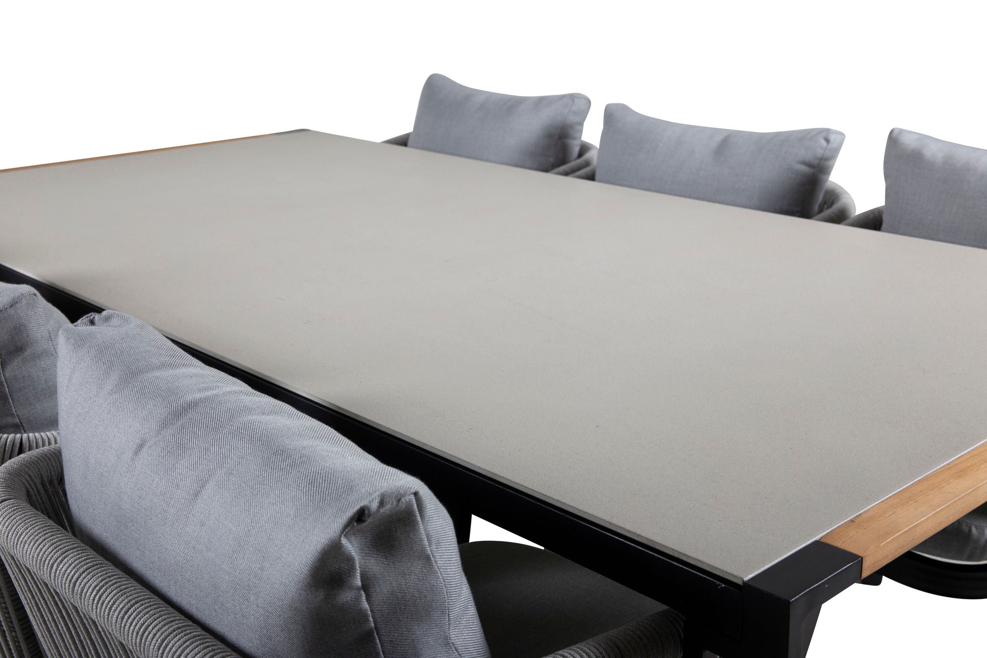 Venture Home Texas spisebord 200*100 - Black Alu / Teak / Grey Spray stone+Virya Spisebordsstol - BLACK Alu / Grey cushion _6