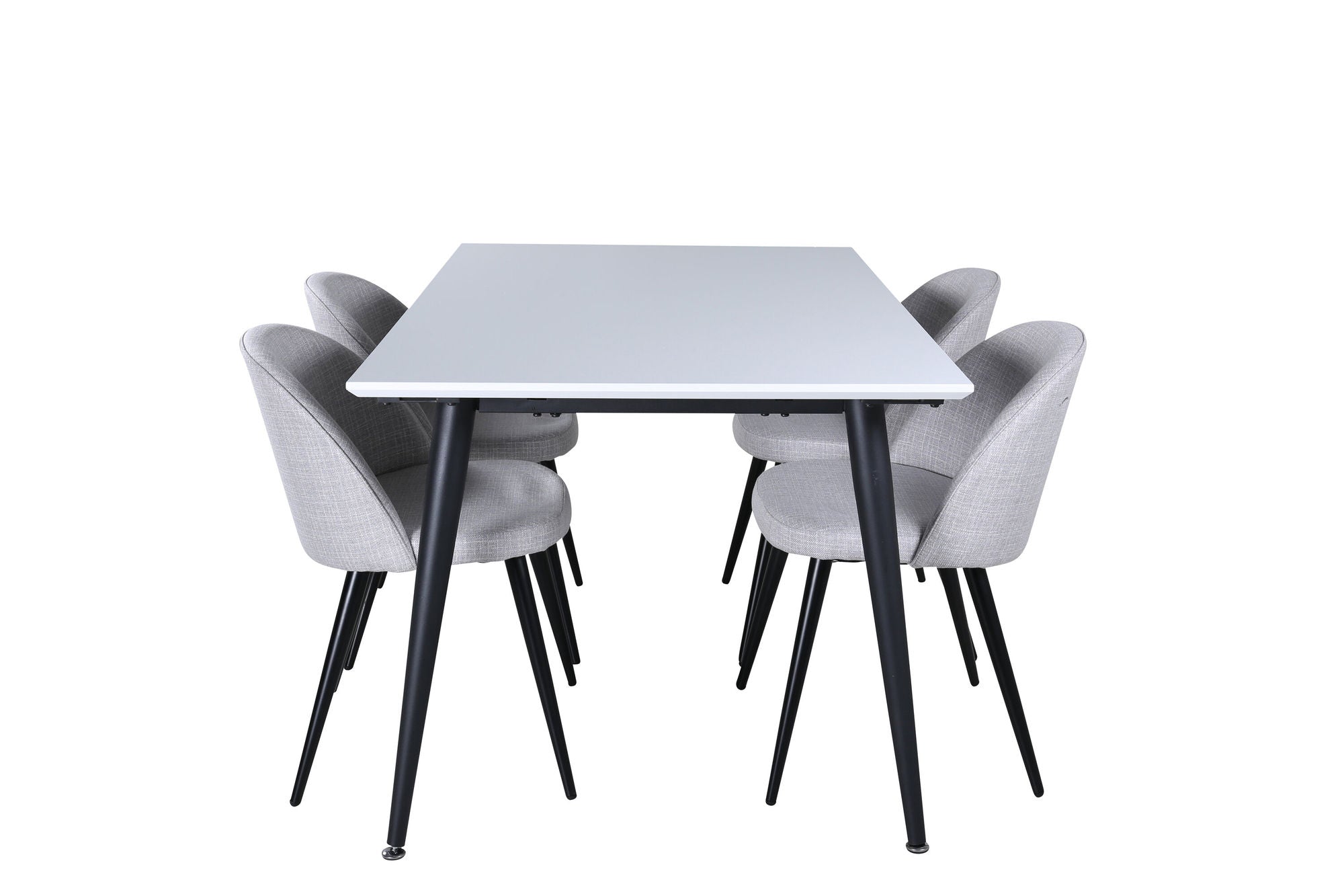 Venture Home Jimmy spisebord , Black White HPL+Velvet Dining Chiar , Black legs , Light GreyFabric_4