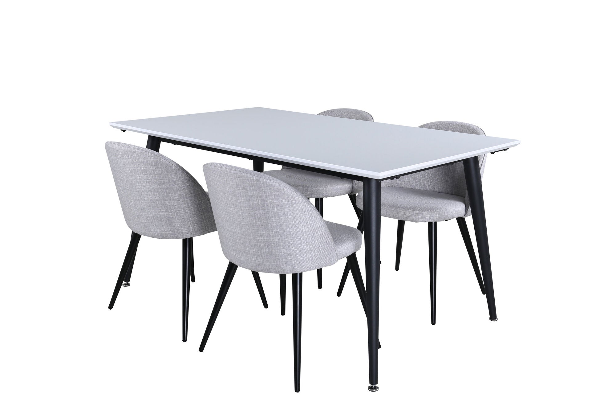 Venture Home Jimmy spisebord , Black White HPL+Velvet Dining Chiar , Black legs , Light GreyFabric_4