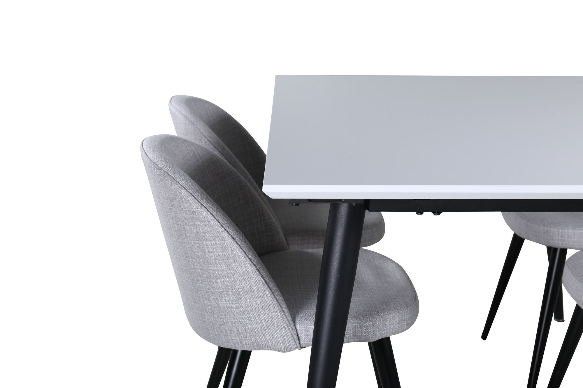 Venture Home Jimmy spisebord , Black White HPL+Velvet Dining Chiar , Black legs , Light GreyFabric_4