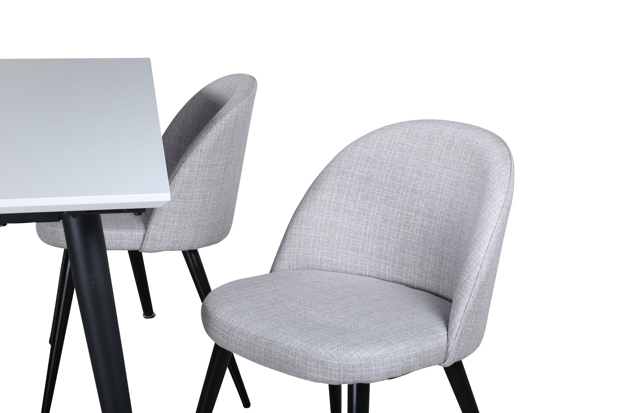Venture Home Jimmy spisebord , Black White HPL+Velvet Dining Chiar , Black legs , Light GreyFabric_4