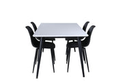 Venture Home Jimmy spisebord , Black White HPL+Polar Plastic Spisebordsstol , Black Legs Black Plastic_4
