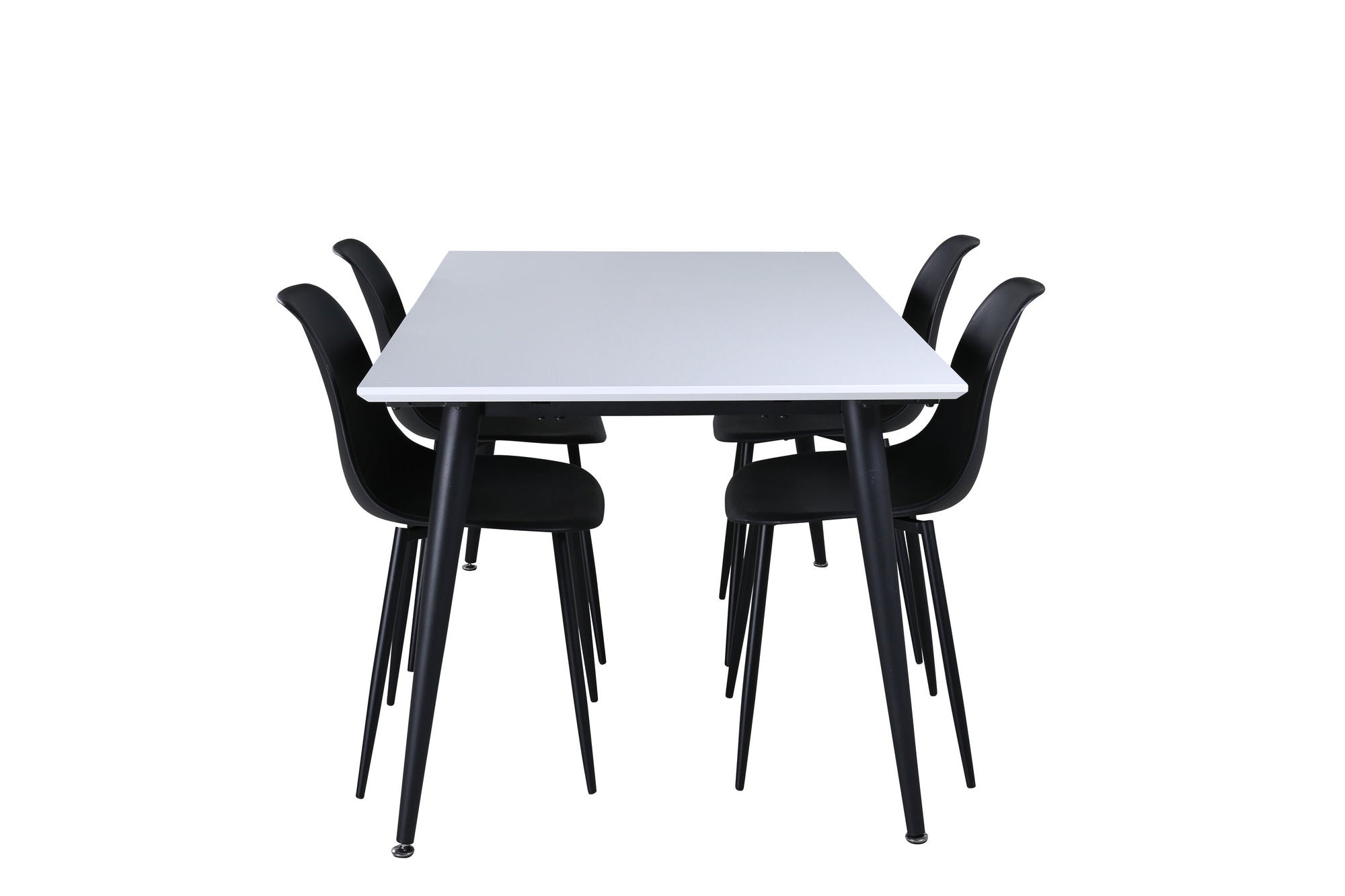 Venture Home Jimmy spisebord , Black White HPL+Polar Plastic Spisebordsstol , Black Legs Black Plastic_4