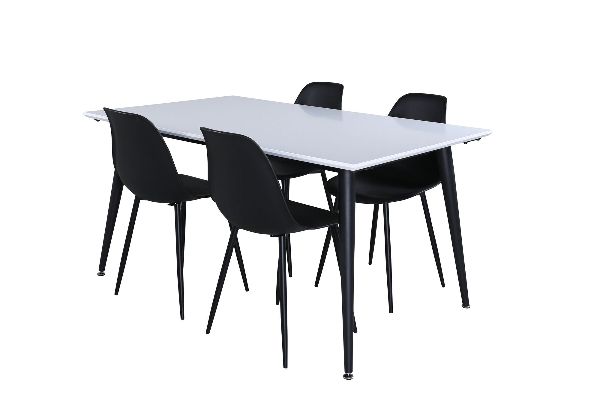 Venture Home Jimmy spisebord , Black White HPL+Polar Plastic Spisebordsstol , Black Legs Black Plastic_4
