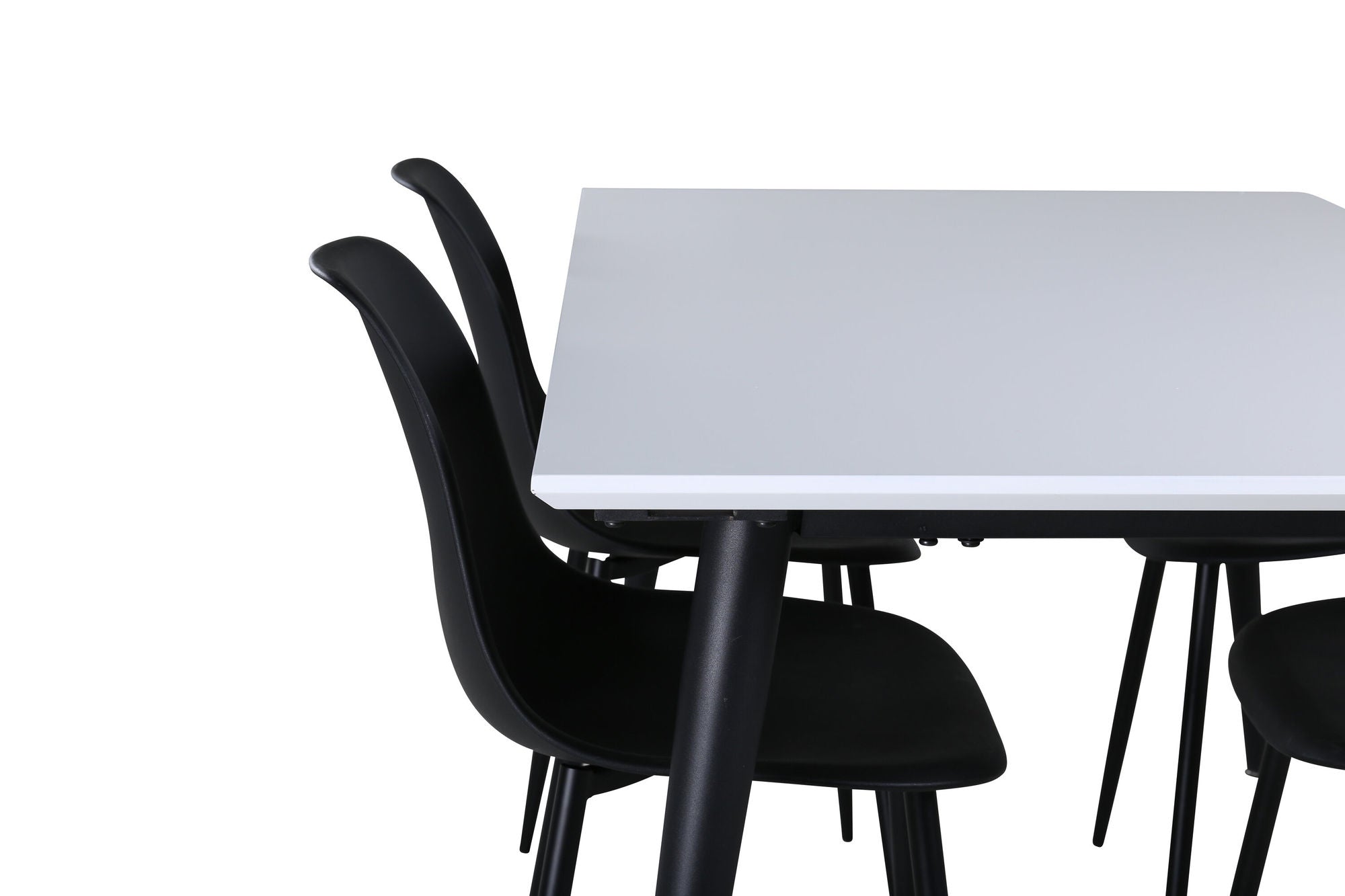 Venture Home Jimmy spisebord , Black White HPL+Polar Plastic Spisebordsstol , Black Legs Black Plastic_4