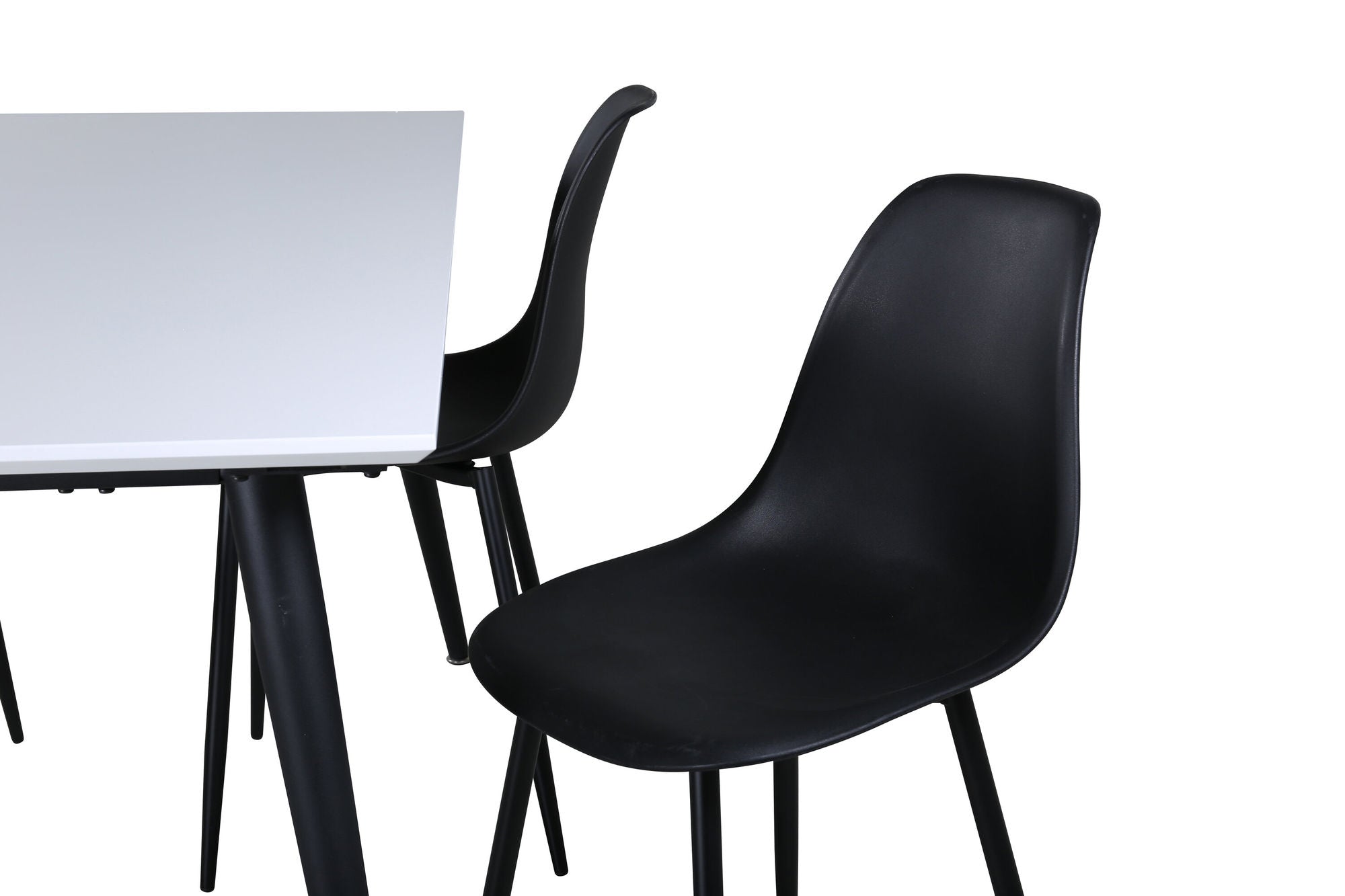 Venture Home Jimmy spisebord , Black White HPL+Polar Plastic Spisebordsstol , Black Legs Black Plastic_4