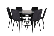 Venture Home Copenhagen - spisebord round - Black / Black+Windu Lyx stol - Black / Black Velvet_6
