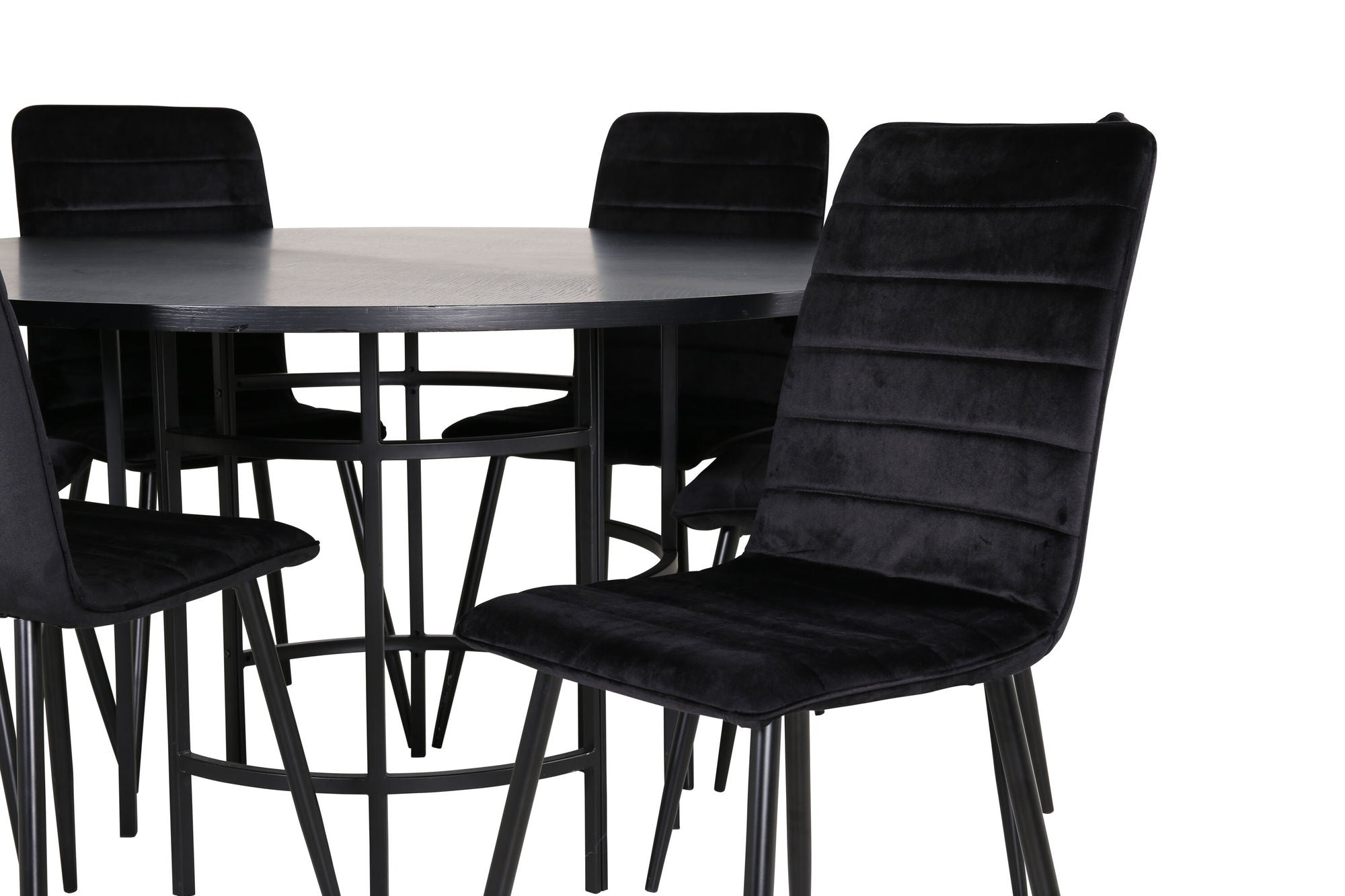 Venture Home Copenhagen - spisebord round - Black / Black+Windu Lyx stol - Black / Black Velvet_6