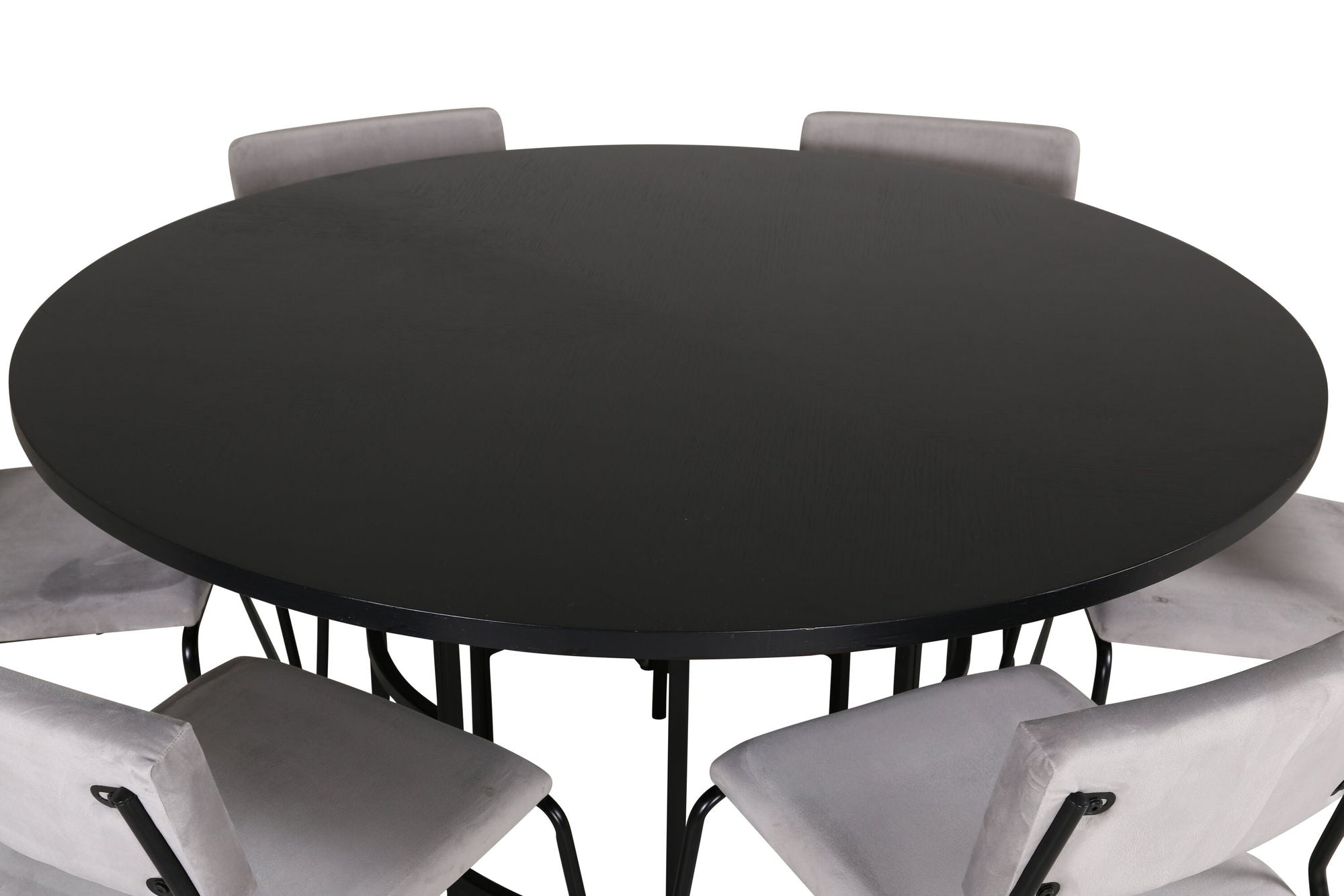 Venture Home Copenhagen - spisebord round - Black / Black+Kenth stol - Black / Light Grey Velvet_6