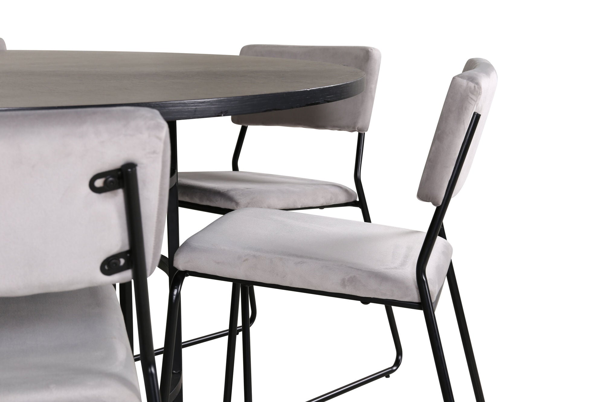 Venture Home Copenhagen - spisebord round - Black / Black+Kenth stol - Black / Light Grey Velvet_6