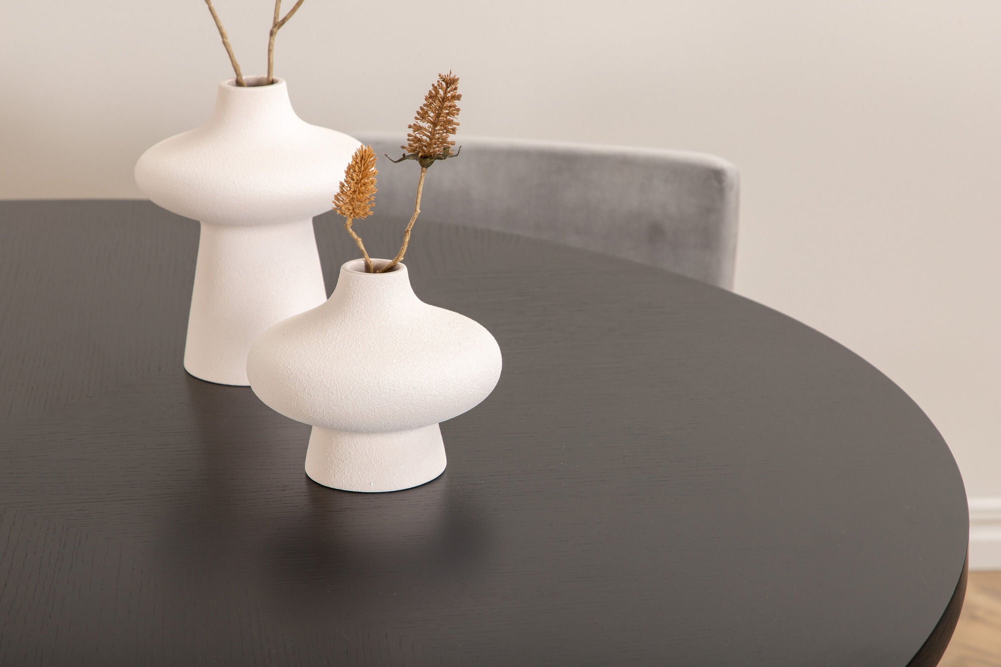 Venture Home Copenhagen - spisebord round - Black / Black+Kenth stol - Black / Light Grey Velvet_6