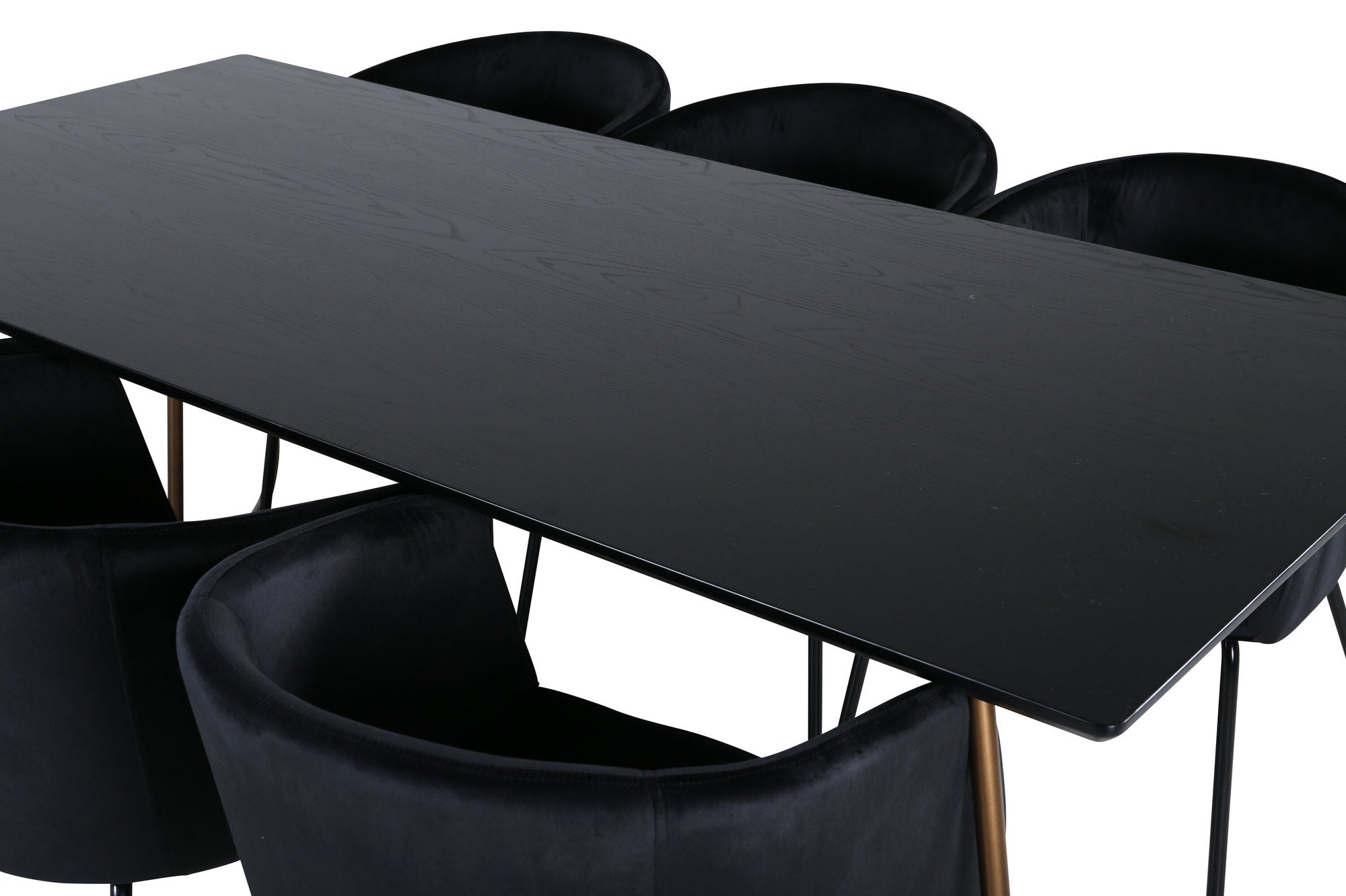Venture Home Petra spisebord , Distressed Copper Black Veneer+Berit stol , Black Black Velvet_6
