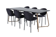 Venture Home Petra spisebord , Distressed Copper Black Veneer+Vault Spisebordsstol , Black Legs , Black Fabric_6