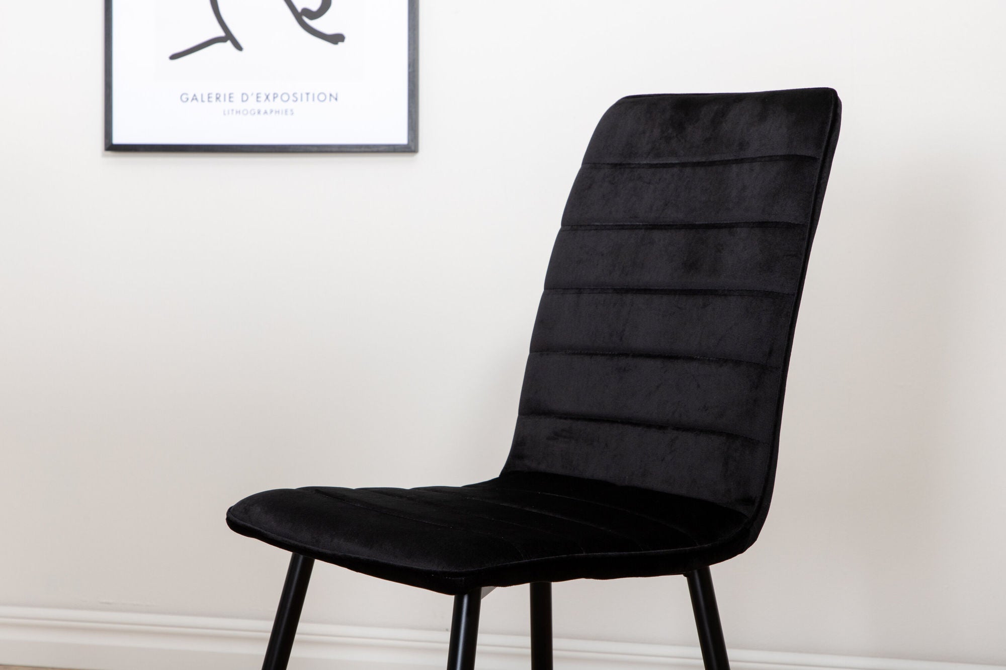 Venture Home Jimmy spisebord , Black White HPL+Windu Lyx stol , Black Black Velvet_6