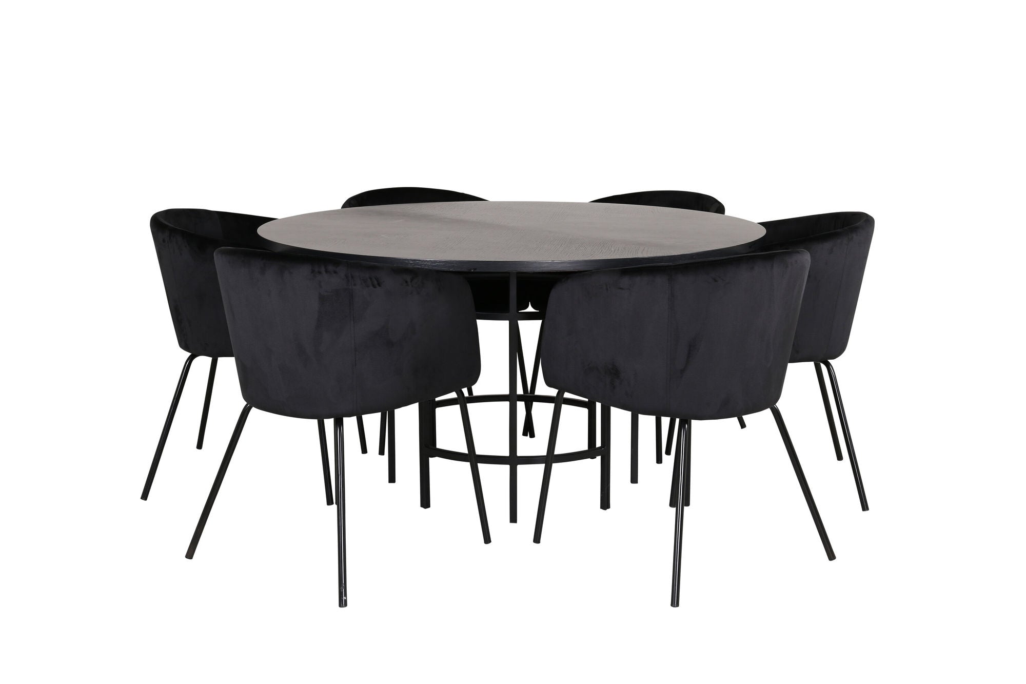 Venture Home Copenhagen - spisebord round - Black / Black+Berit stol - Black / Black Velvet_6