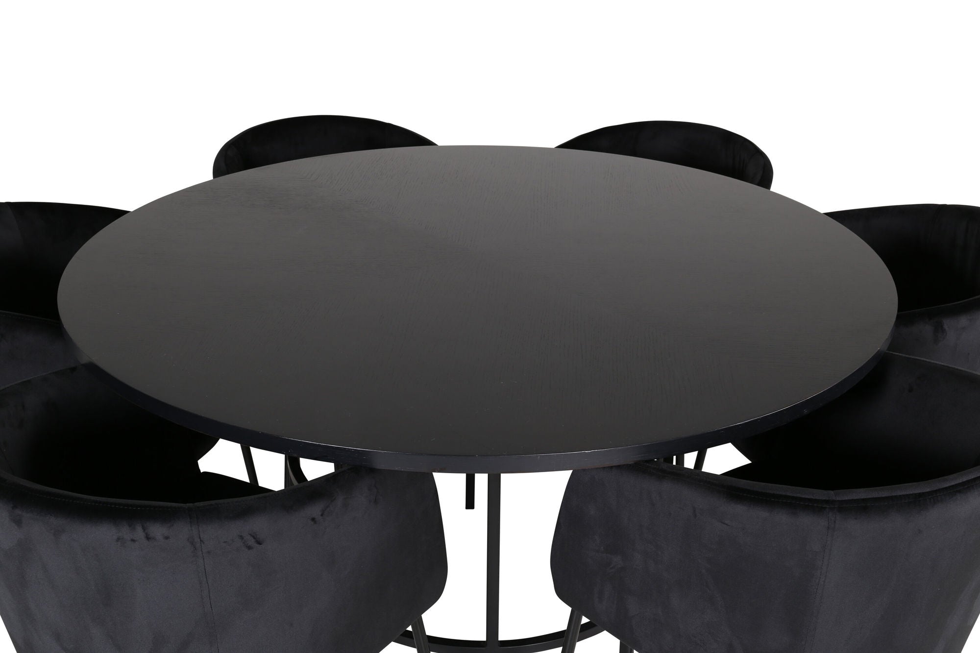 Venture Home Copenhagen - spisebord round - Black / Black+Berit stol - Black / Black Velvet_6