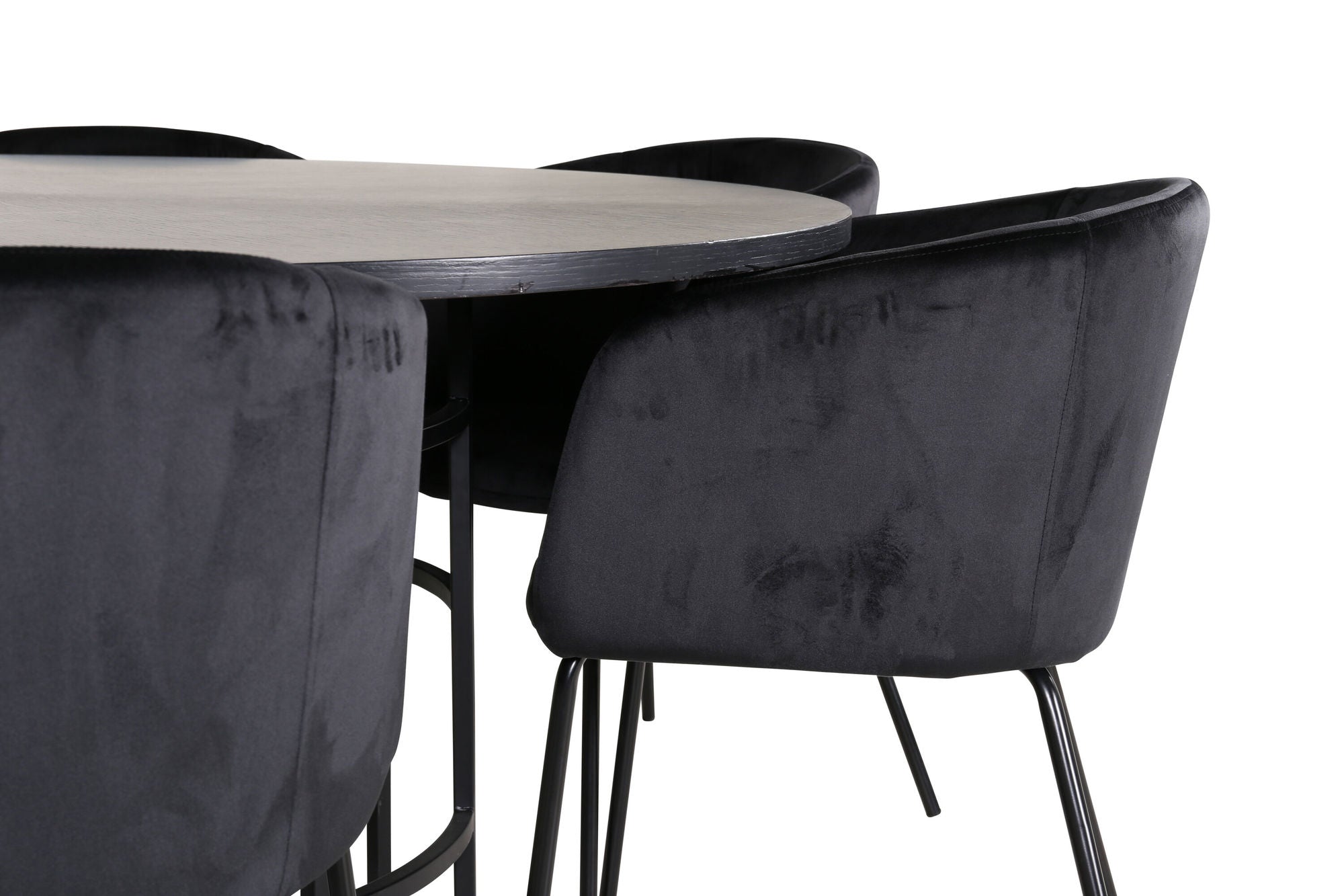 Venture Home Copenhagen - spisebord round - Black / Black+Berit stol - Black / Black Velvet_6