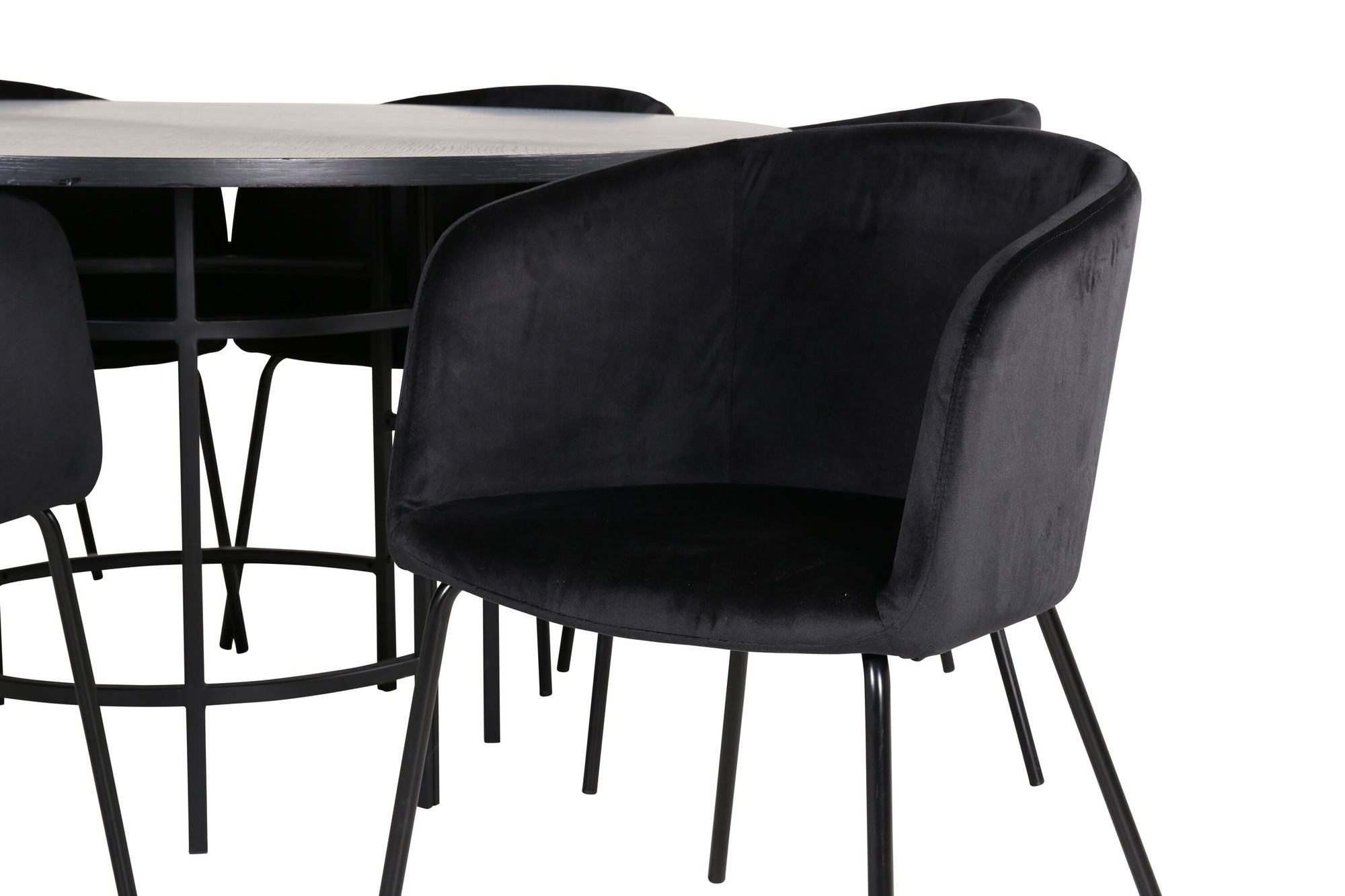 Venture Home Copenhagen - spisebord round - Black / Black+Berit stol - Black / Black Velvet_6