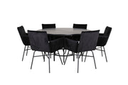 Venture Home Copenhagen - spisebord round - Black / Black+Petra stol - Black / Black Velvet_6