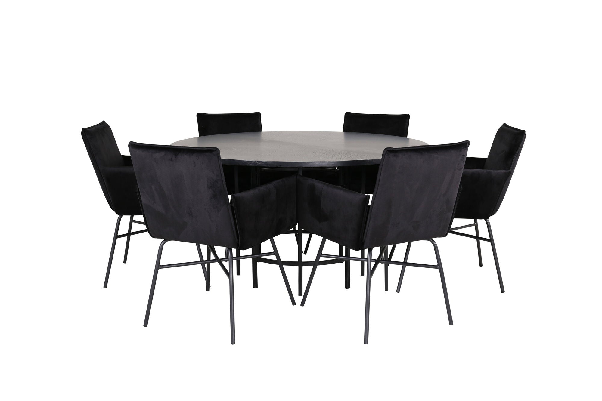 Venture Home Copenhagen - spisebord round - Black / Black+Petra stol - Black / Black Velvet_6