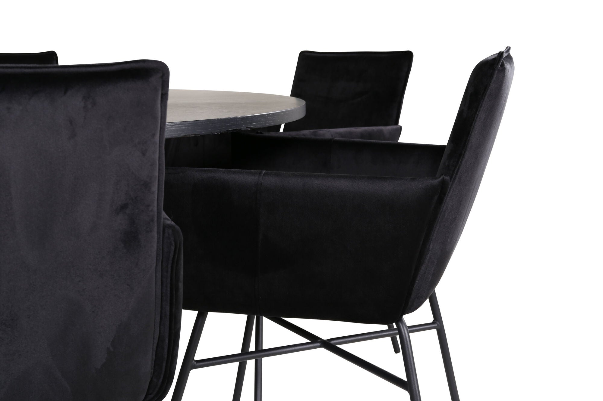 Venture Home Copenhagen - spisebord round - Black / Black+Petra stol - Black / Black Velvet_6