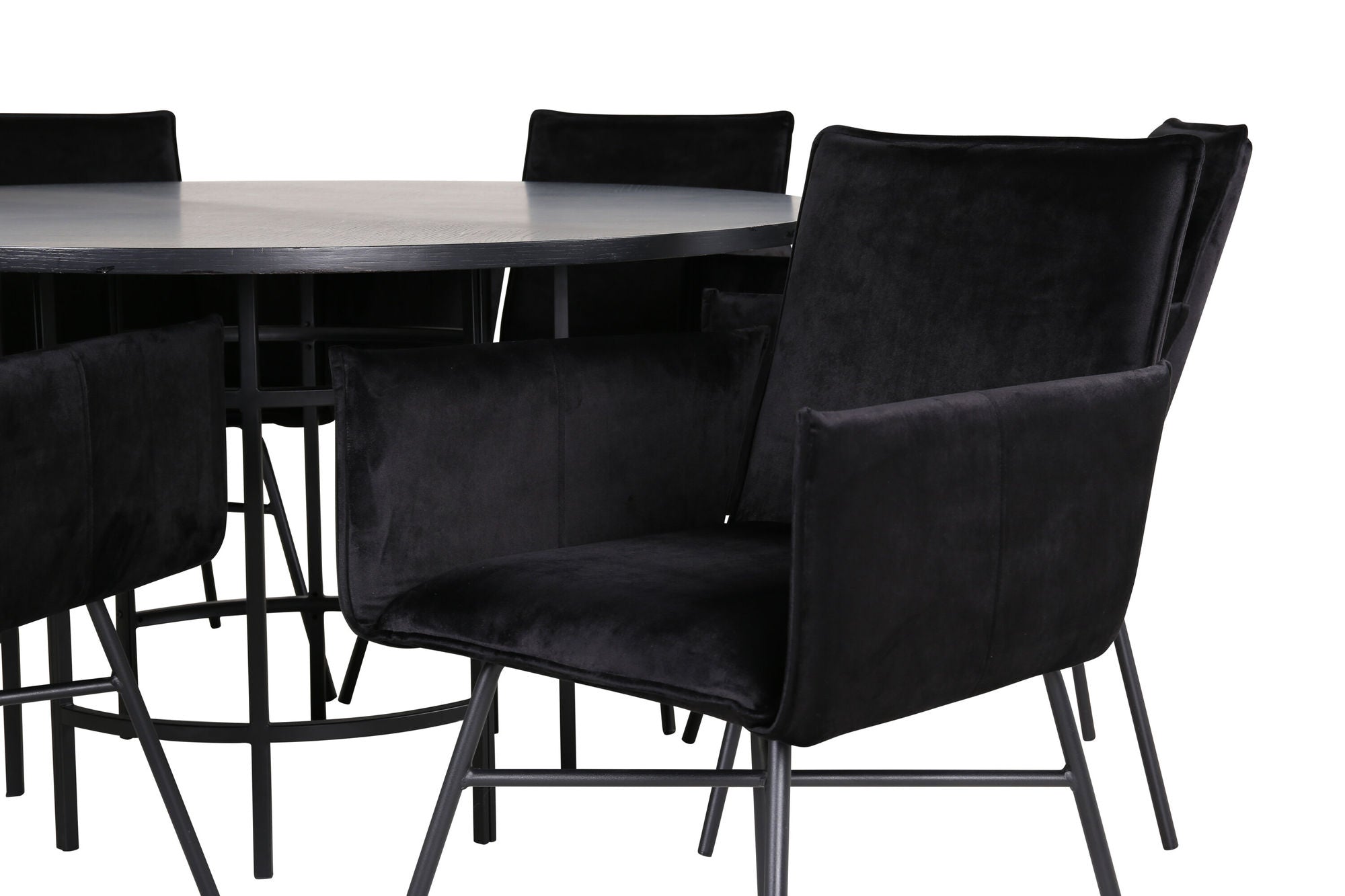 Venture Home Copenhagen - spisebord round - Black / Black+Petra stol - Black / Black Velvet_6