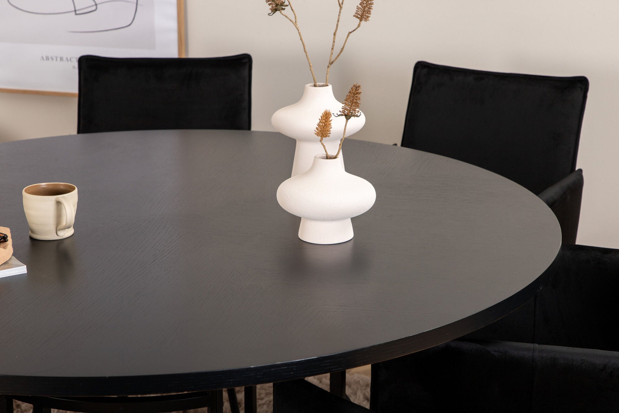 Venture Home Copenhagen - spisebord round - Black / Black+Petra stol - Black / Black Velvet_6