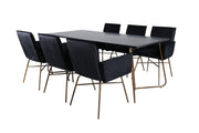 Venture Home Petra spisebord , Distressed Copper Black Veneer+Petra stol , Distressed Copper Black Velvet_6