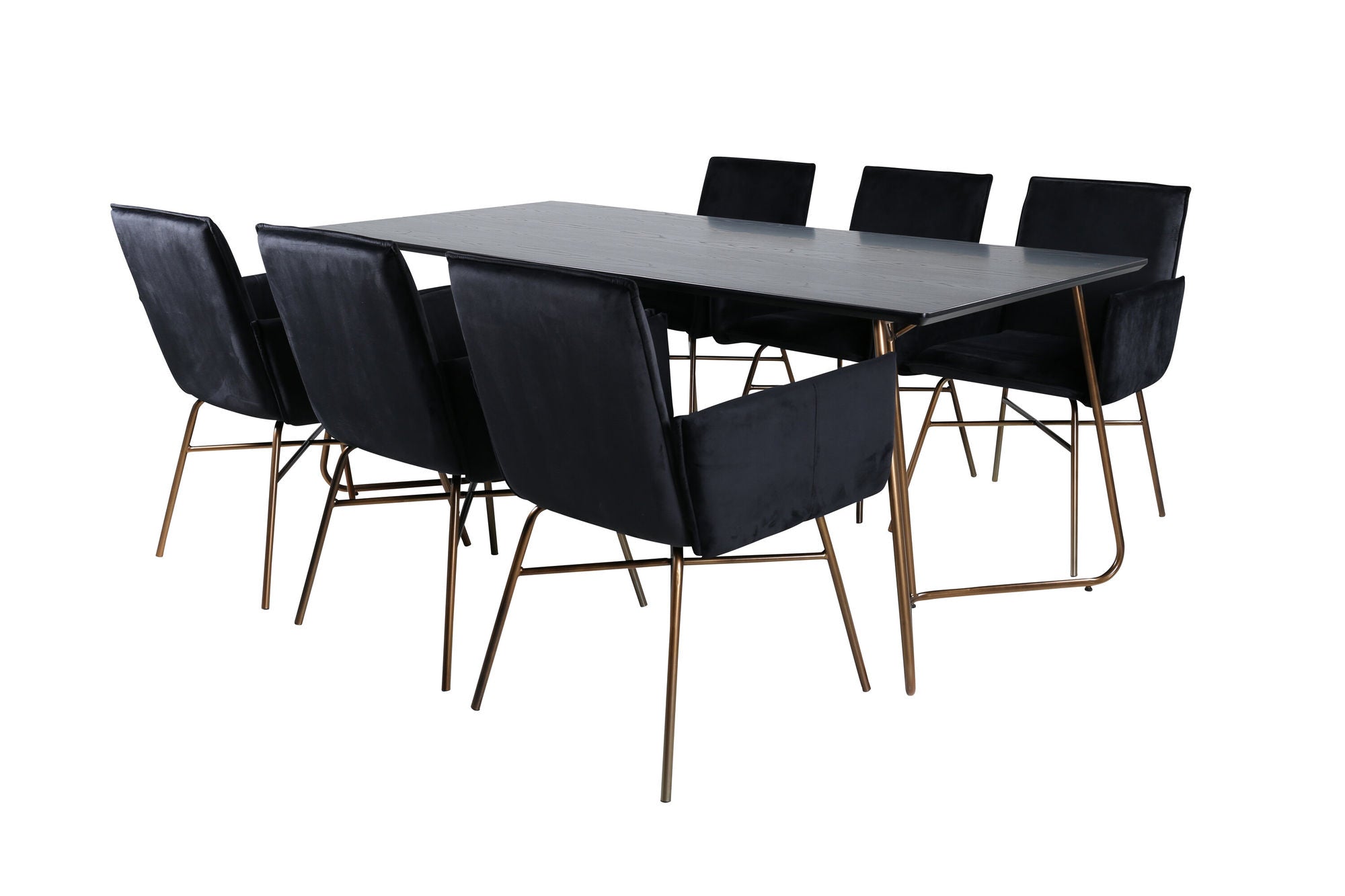 Venture Home Petra spisebord , Distressed Copper Black Veneer+Petra stol , Distressed Copper Black Velvet_6