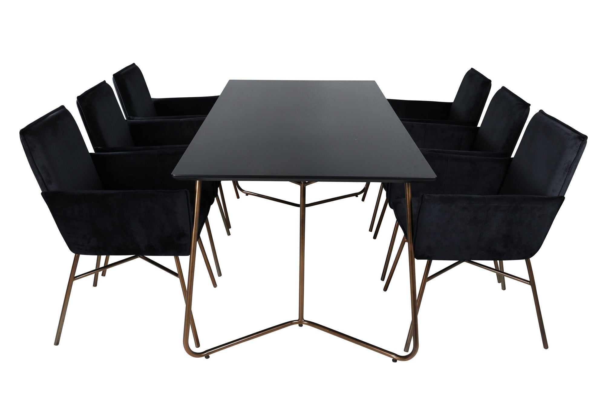 Venture Home Petra spisebord , Distressed Copper Black Veneer+Petra stol , Distressed Copper Black Velvet_6