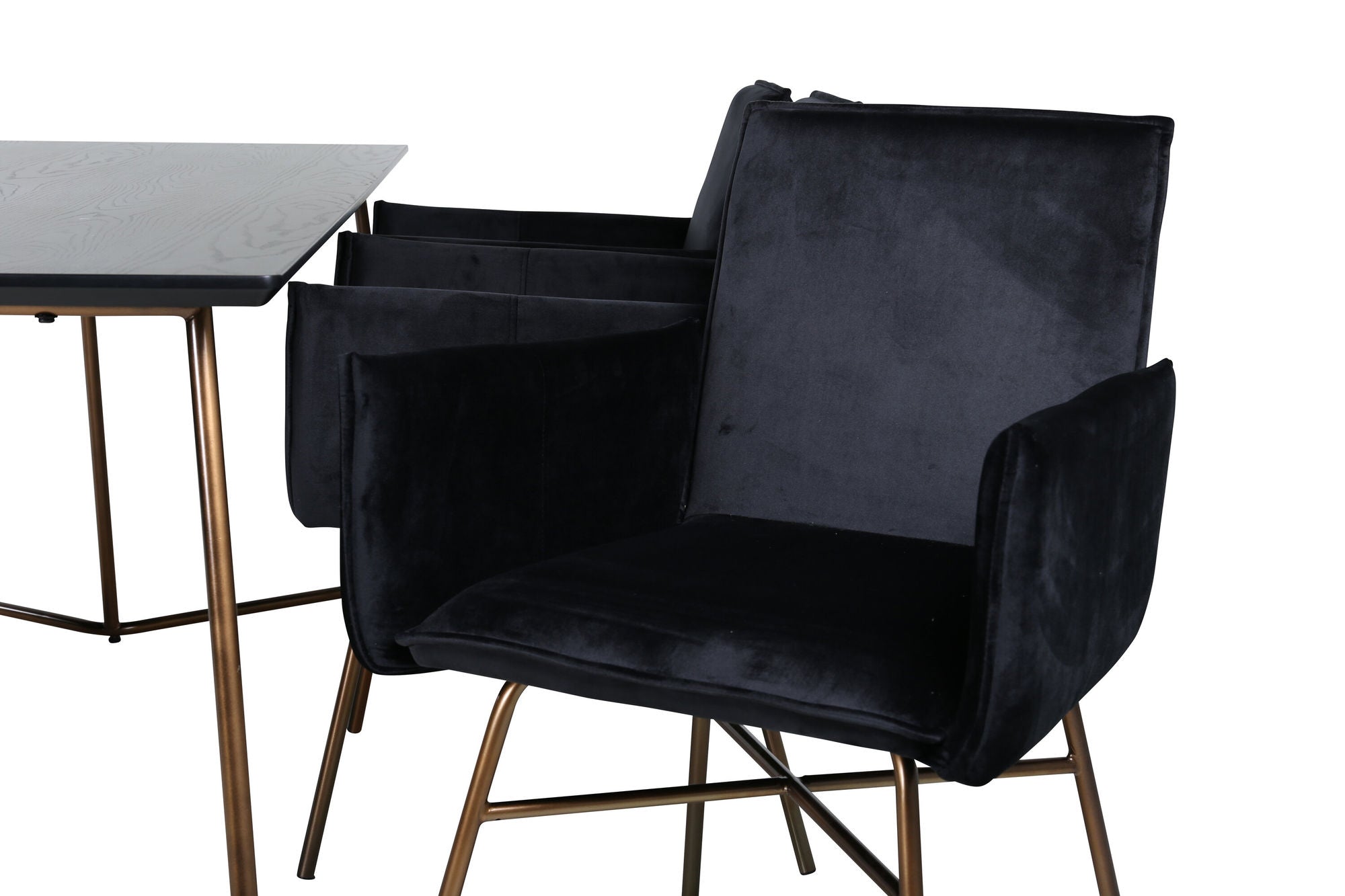 Venture Home Petra spisebord , Distressed Copper Black Veneer+Petra stol , Distressed Copper Black Velvet_6