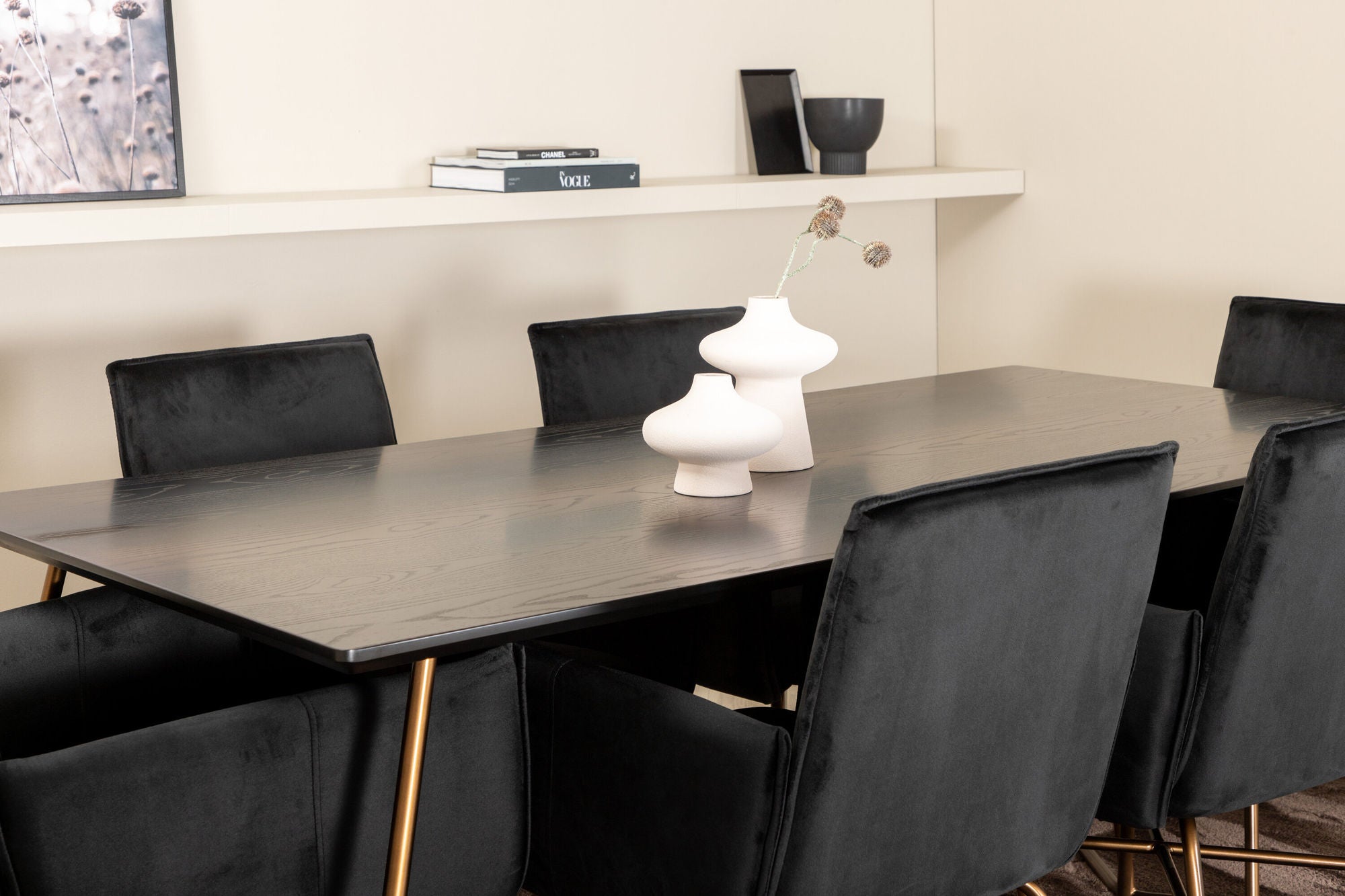 Venture Home Petra spisebord , Distressed Copper Black Veneer+Petra stol , Distressed Copper Black Velvet_6
