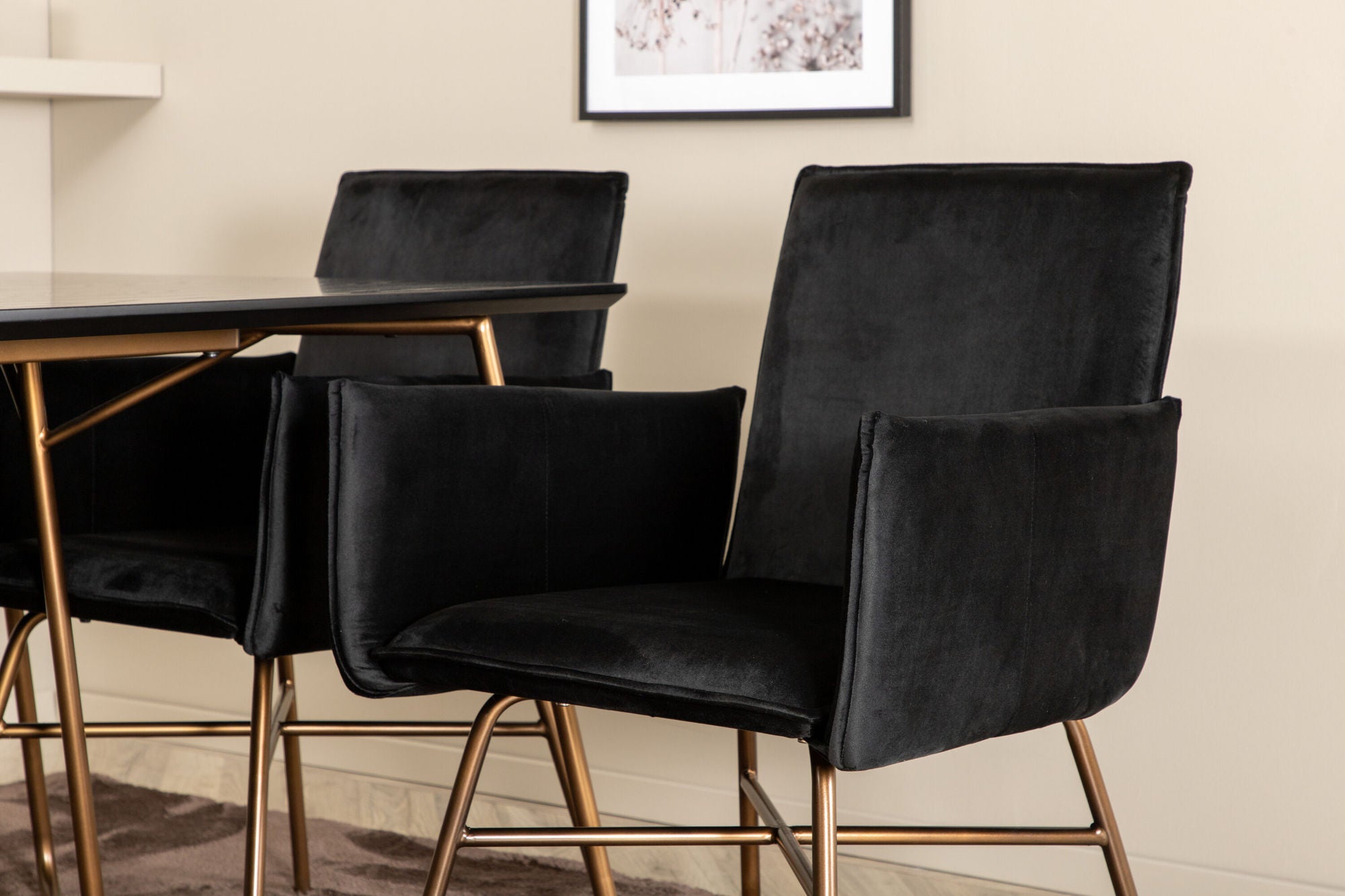 Venture Home Petra spisebord , Distressed Copper Black Veneer+Petra stol , Distressed Copper Black Velvet_6
