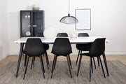 Venture Home Jimmy spisebord , Black White HPL+Polar Plastic Spisebordsstol , Black Legs Black Plastic_6