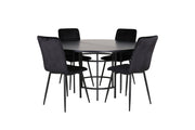 Venture Home Copenhagen - spisebord round - Black / Black+Windu Lyx stol - Black / Black Velvet_4