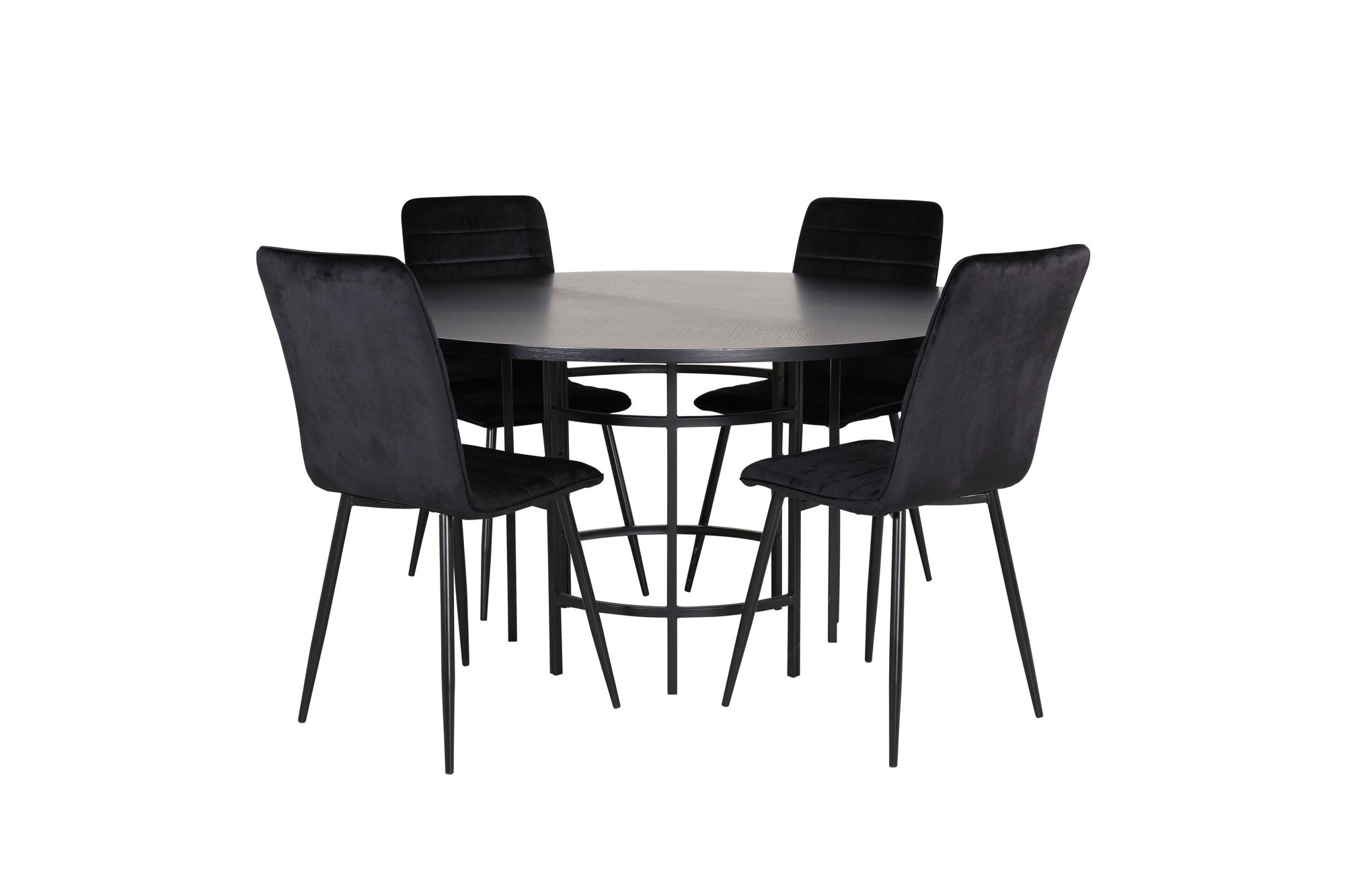 Venture Home Copenhagen - spisebord round - Black / Black+Windu Lyx stol - Black / Black Velvet_4