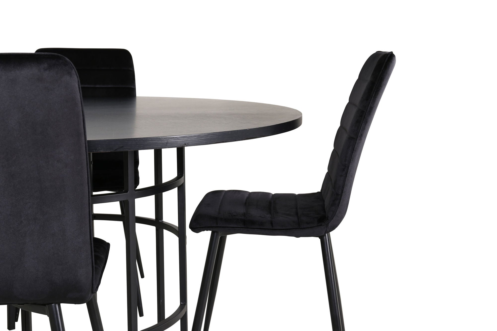 Venture Home Copenhagen - spisebord round - Black / Black+Windu Lyx stol - Black / Black Velvet_4