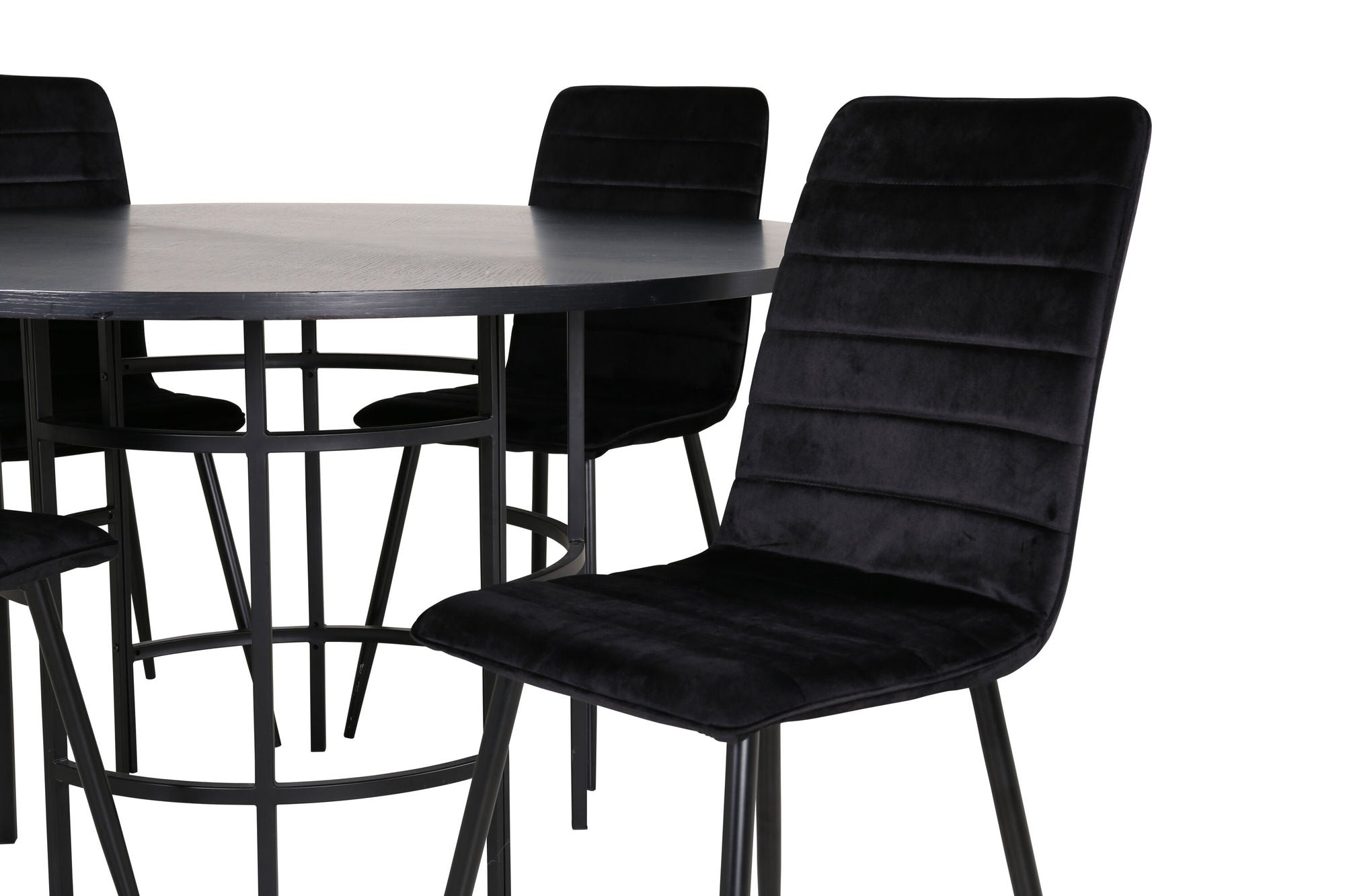 Venture Home Copenhagen - spisebord round - Black / Black+Windu Lyx stol - Black / Black Velvet_4