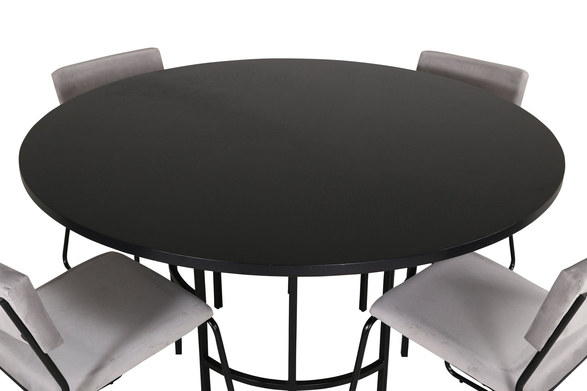 Venture Home Copenhagen - spisebord round - Black / Black+Kenth stol - Black / Light Grey Velvet_4