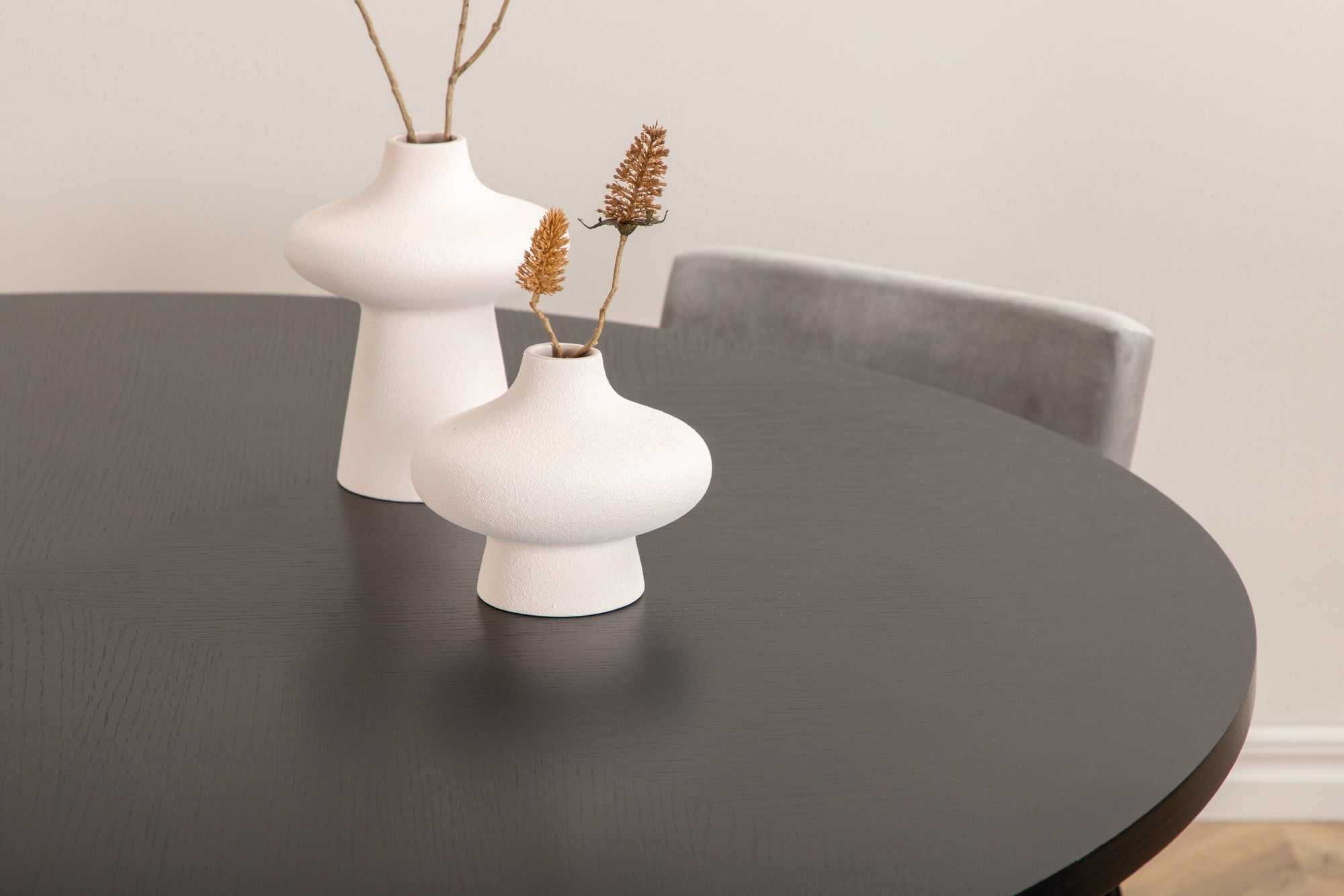 Venture Home Copenhagen - spisebord round - Black / Black+Kenth stol - Black / Light Grey Velvet_4