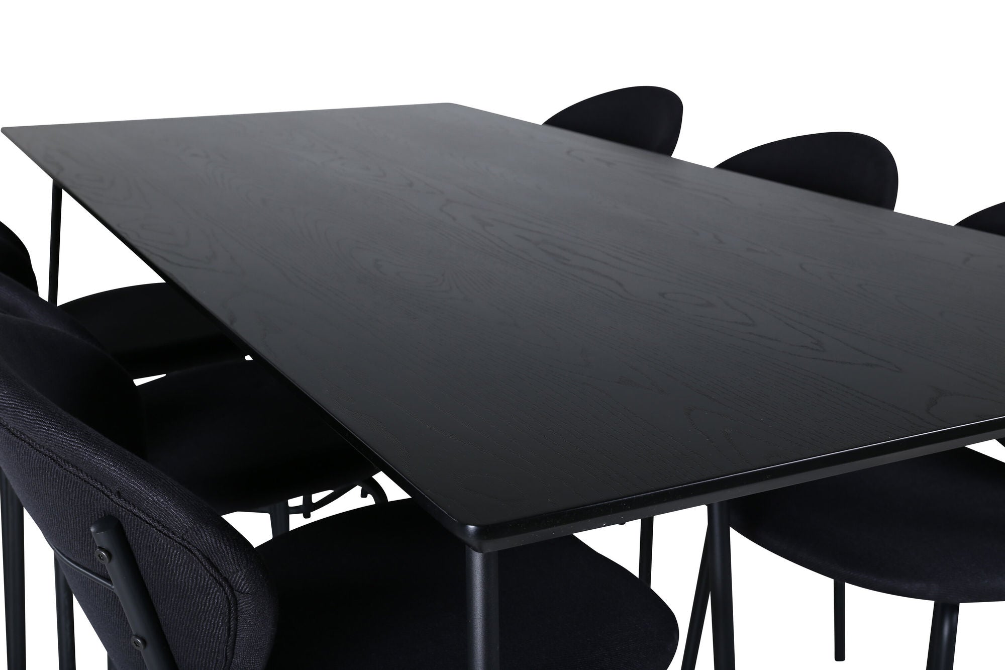 Venture Home Petra spisebord , Black Black Veneer+Vault Spisebordsstol , Black Legs , Black Fabric_6